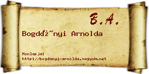 Bogdányi Arnolda névjegykártya